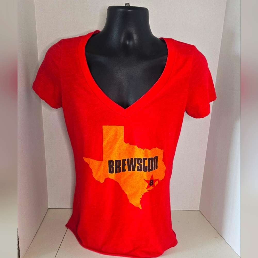 8th Wonder Brewston Houston Brewery Womens Lg V-Neck Graohic Tee